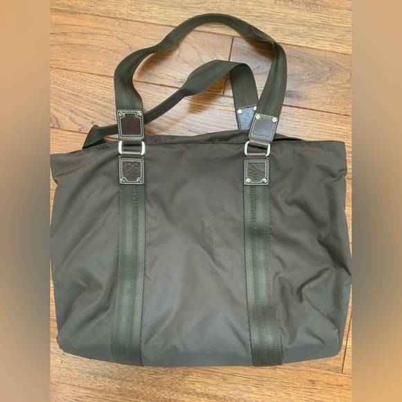 Longchamp Brown Nylon Tote with Brown Leather Square Label - Picture 9 of 10